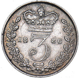 1886 Threepence - Victoria British Silver Coin - Nice