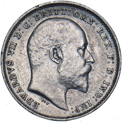 1902 Threepence - Edward VII British Silver Coin - Very Nice