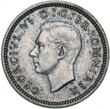 1944 Silver Threepence - George VI British Silver Coin - Nice
