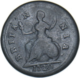 1720 Farthing - George I British Copper Coin