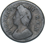 1739 Farthing - George II British Copper Coin