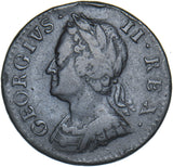 1754 Farthing - George II British Copper Coin