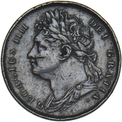 1821 Farthing - George IV British Copper Coin - Nice