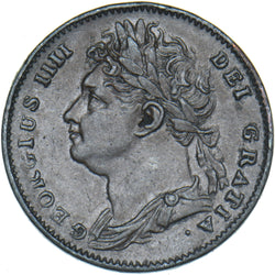 1822 Farthing - George IV British Copper Coin - Nice