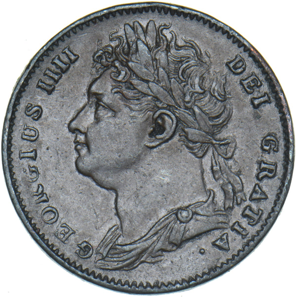 1822 Farthing - George IV British Copper Coin - Nice
