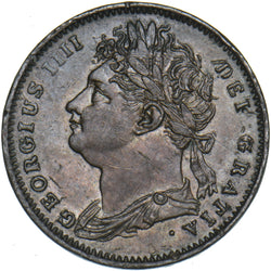1826 Farthing - George IV British Copper Coin - Very Nice