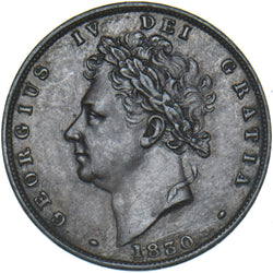 1830 Farthing - George IV British Copper Coin - Very Nice