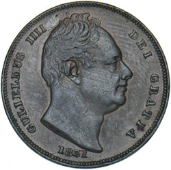 1831 Farthing - William IV British Copper Coin - Very Nice