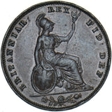 1835 Farthing - William IV British Copper Coin - Nice