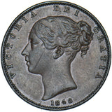 1848 Farthing - Victoria British Copper Coin - Very Nice