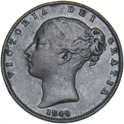 1849 Farthing - Victoria British Copper Coin - Nice