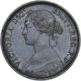1862 Farthing - Victoria British Bronze Coin - Very Nice