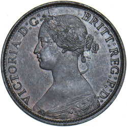 1869 Farthing - Victoria British Bronze Coin - Very Nice