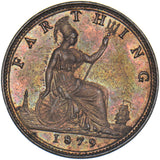 1879 Farthing - Victoria British Bronze Coin - Very Nice