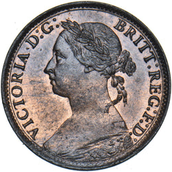 1884 Farthing - Victoria British Bronze Coin - Very Nice