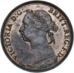 1886 Farthing - Victoria British Bronze Coin - Very Nice