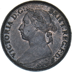 1887 Farthing - Victoria British Bronze Coin - Very Nice