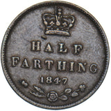1847 Half Farthing - Victoria British Copper Coin - Nice