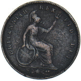 1827 Third Farthing - George IV British Copper Coin