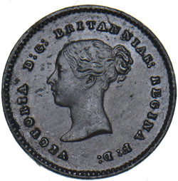 1853 Quarter Farthing - Victoria British Copper Coin - Very Nice