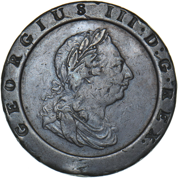 1797 Cartwheel Twopence - George III British Copper Coin - Nice