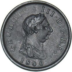 1806 Penny - George III British Copper Coin - Nice