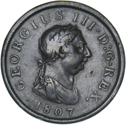 1807 Penny - George III British Copper Coin - Nice