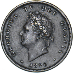 1826 Penny - George IV British Copper Coin - Nice