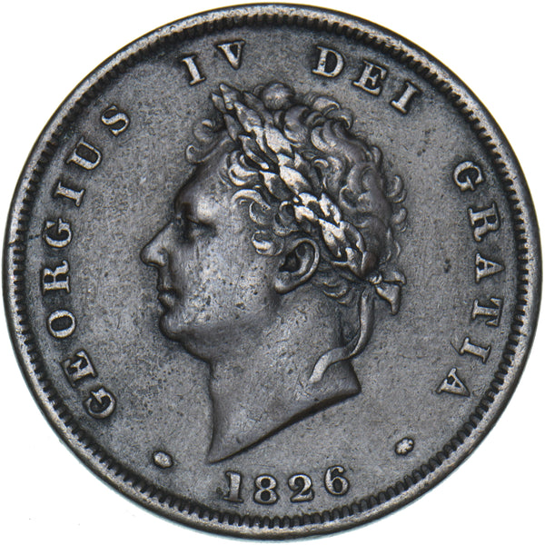 1826 Penny - George IV British Copper Coin - Nice