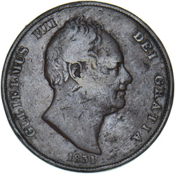 1831 Penny - William IV British Copper Coin