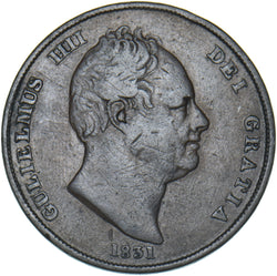 1831 Penny - William IV British Copper Coin