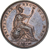 1841 Penny (No Colon) - Victoria British Copper Coin - Very Nice