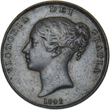 1841 Penny (No Colon) - Victoria British Copper Coin - Nice