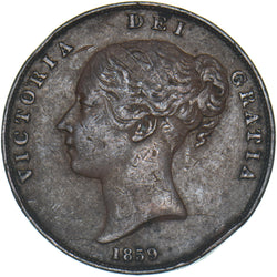 1859 Penny - Victoria British Copper Coin