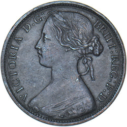 1862 Penny - Victoria British Bronze Coin - Very Nice