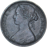 1862 Penny - Victoria British Bronze Coin - Very Nice