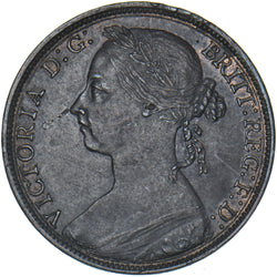 1890 Penny - Victoria British Bronze Coin - Very Nice