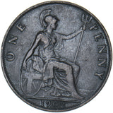 1902 Penny (Low tide) - Edward VII British Bronze Coin - Nice