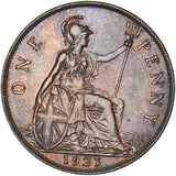 1927 Penny - George V British Bronze Coin - Very Nice