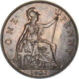 1927 Penny - George V British Bronze Coin - Very Nice