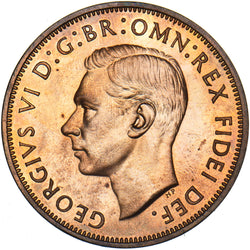 1950 Proof Penny - George VI British Bronze Coin - Superb