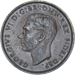 1950 Penny - George VI British Bronze Coin - Nice
