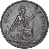 1950 Penny - George VI British Bronze Coin - Nice