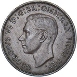 1950 Penny - George VI British Bronze Coin - Very Nice