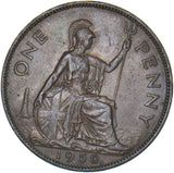1950 Penny - George VI British Bronze Coin - Very Nice