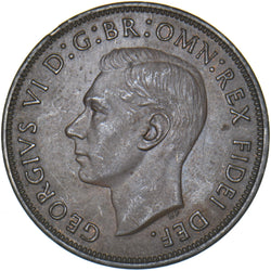 1950 Penny - George VI British Bronze Coin - Very Nice