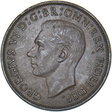 1950 Penny - George VI British Bronze Coin - Very Nice