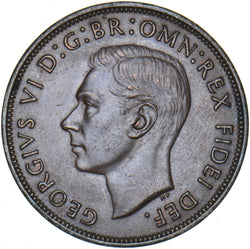 1951 Penny - George VI British Bronze Coin - Very Nice