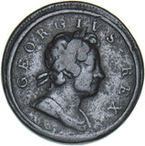 1717 Halfpenny - George I British Copper Coin - Nice