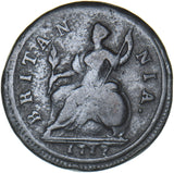 1717 Halfpenny - George I British Copper Coin - Nice